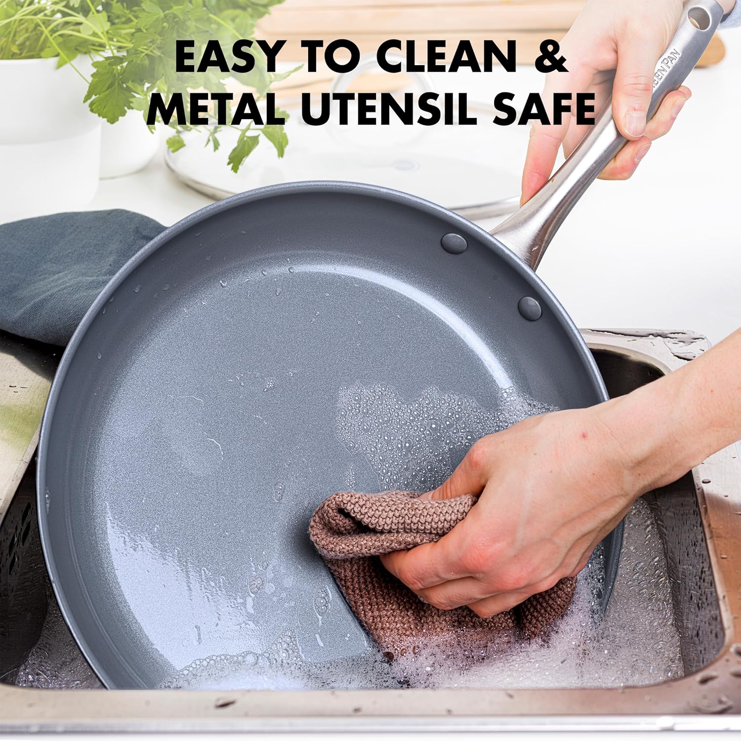 GreenPan Lima Hard Anodized Healthy Ceramic Nonstick 18 Piece Cookware Bakeware Pots and Pans Set, PFAS-Free, Oven Safe, Gray0