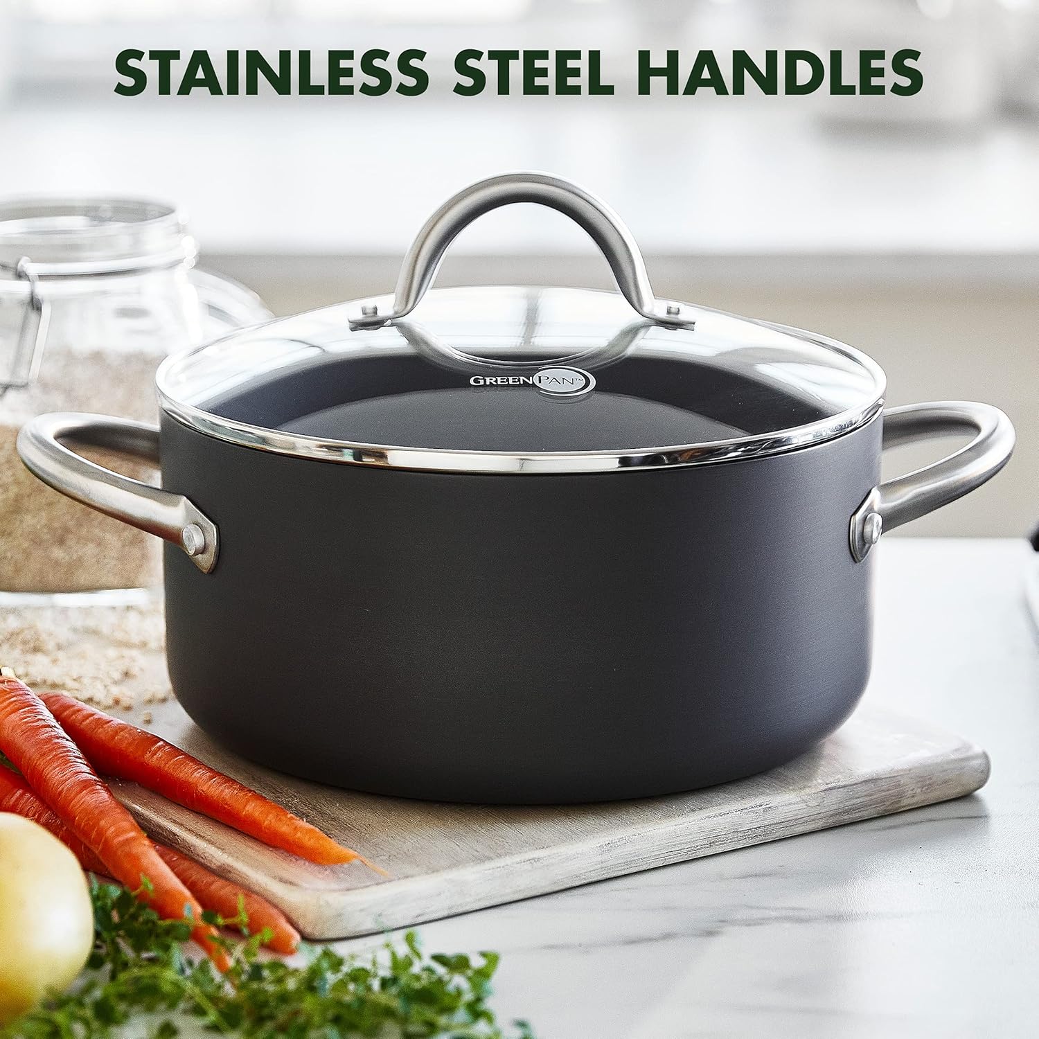 GreenPan Lima Hard Anodized Healthy Ceramic Nonstick 18 Piece Cookware Bakeware Pots and Pans Set, PFAS-Free, Oven Safe, Gray3
