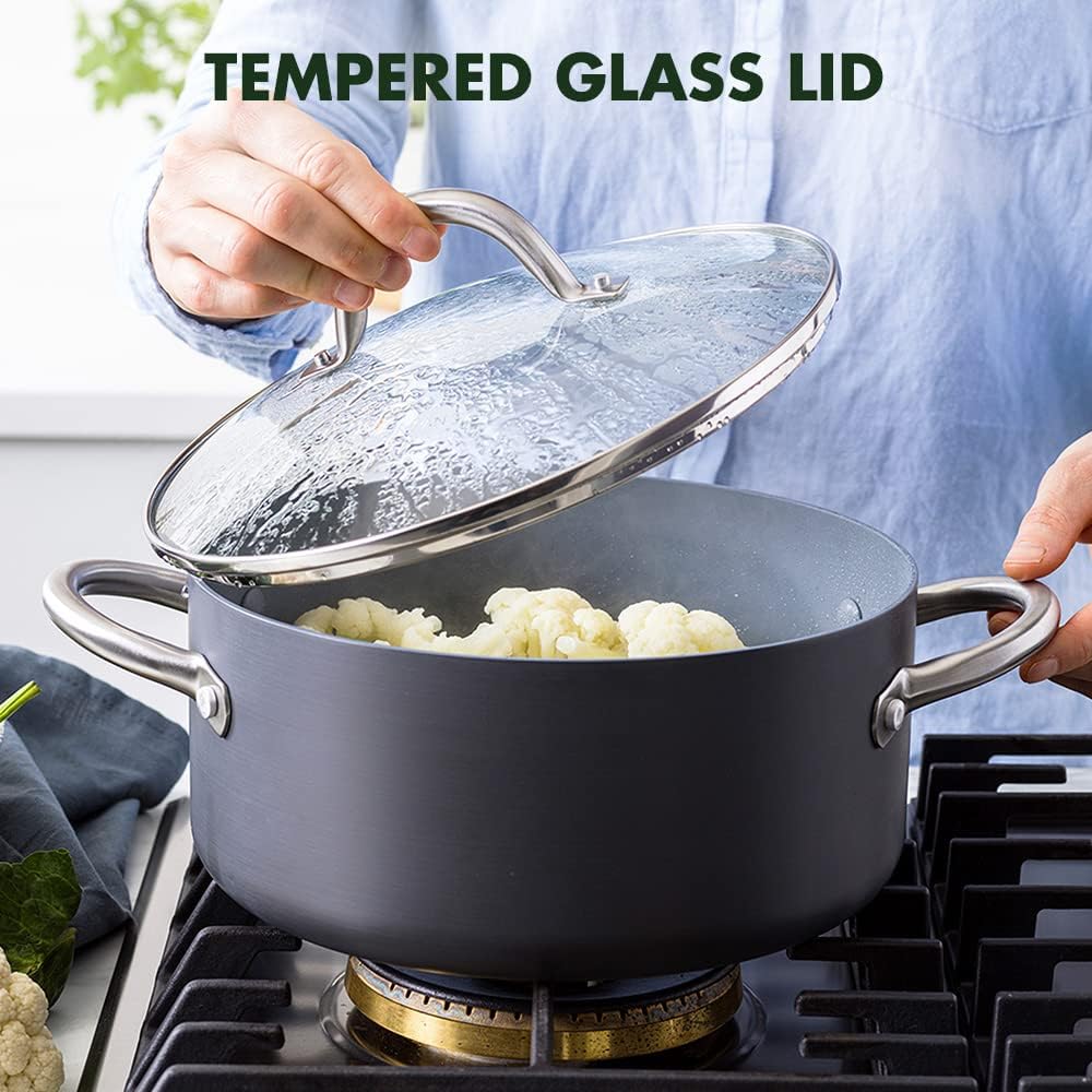GreenPan Lima Hard Anodized Healthy Ceramic Nonstick 18 Piece Cookware Bakeware Pots and Pans Set, PFAS-Free, Oven Safe, Gray6
