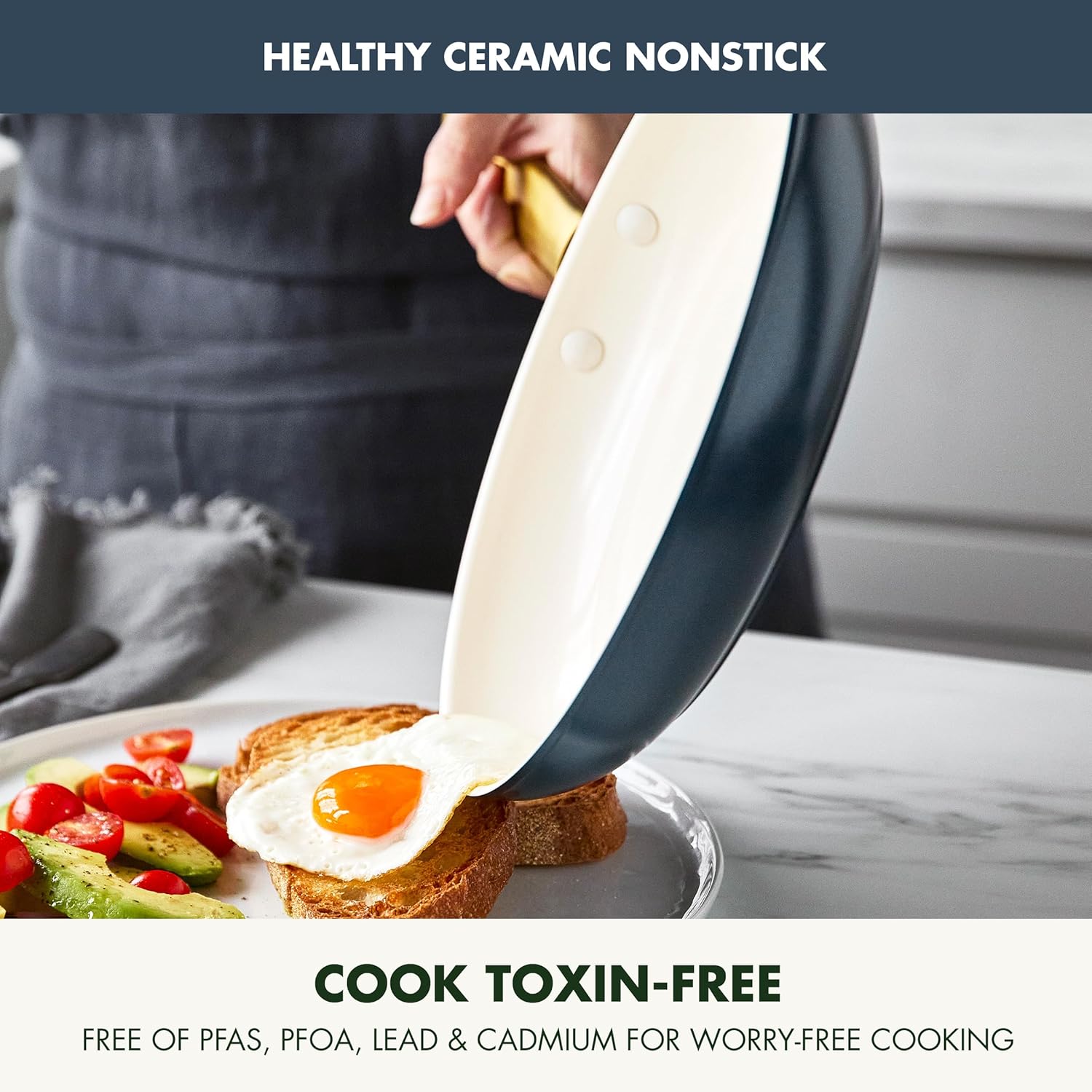 GreenPan Reserve Hard Anodized Healthy Ceramic Nonstick 10 Piece Cookware Pots and Pans Set, Gold-Tone Stainless Steel Handles, PFAS & PFOA-Free, Dishwasher Safe, Oven & Broiler Safe, Twilight Blue2