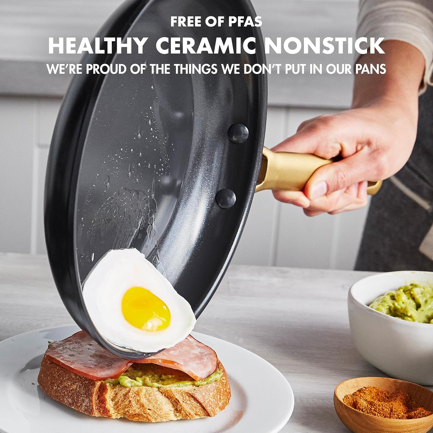 GreenPan Reserve Hard Anodized Healthy Ceramic Nonstick 5 Piece Cookware Pots and Pans Set, Gold Handle, PFAS-Free, Dishwasher Safe, Oven Safe, Black1