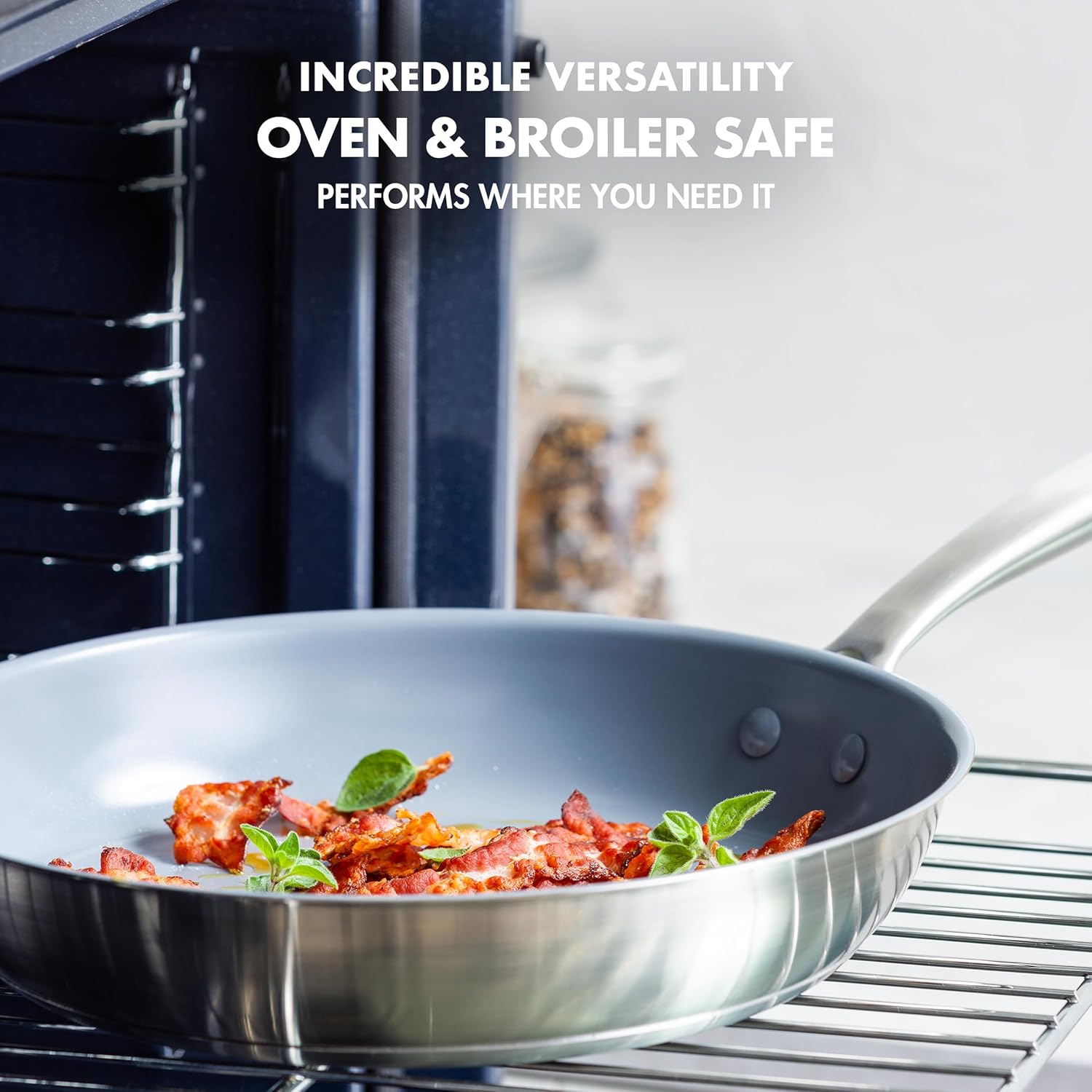 GreenPan Treviso Stainless Steel Healthy Ceramic Nonstick, 9.5 and 11 Frying Pan Skillet Set, PFAS-Free,Clad, Induction, Dishwasher Safe, Silver6