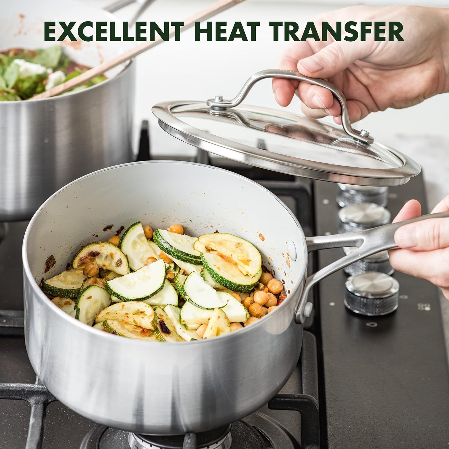 GreenPan Venice Pro Tri-Ply Stainless Steel Healthy Ceramic Nonstick 13 Piece Cookware Pots and Pans Set, PFAS-Free, Multi Clad, Induction, Dishwasher Safe, Oven Safe, Silver7