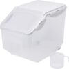 HANAMYA 10 Liter / 20 lbs Rice Storage Container with Measuring Cup, BPA free, For Rice | Grain | Pet Food | Flour, 1 count, Clear