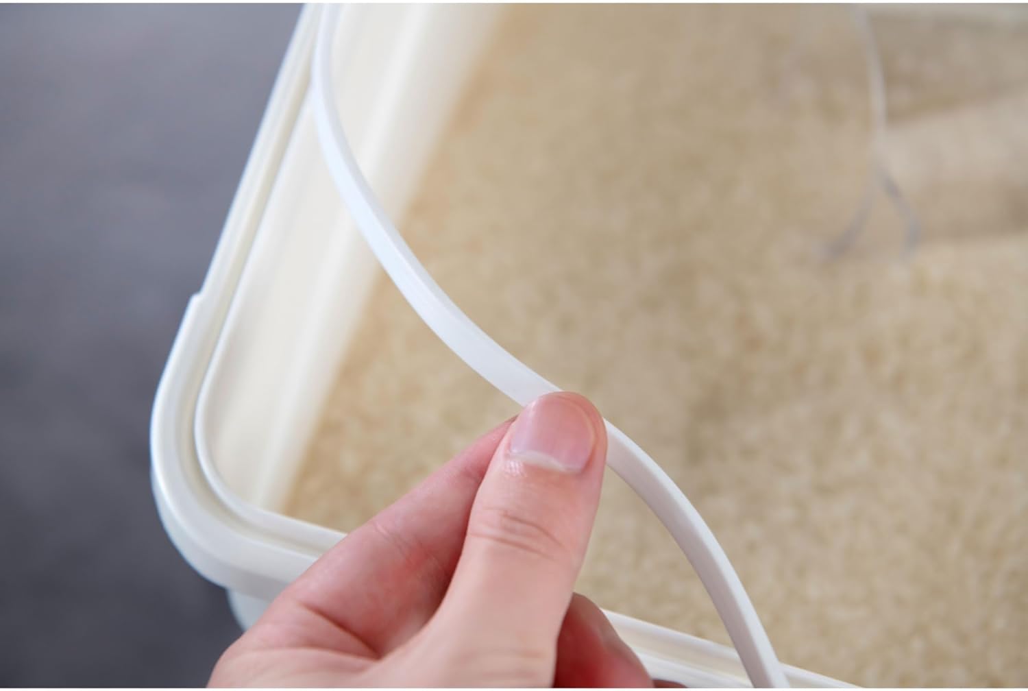 HANAMYA 10 Liter 20 lbs Rice Storage Container with Measuring Cup, BPA free, For Rice Grain Pet Food Flour, 2 count, White8