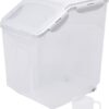 HANAMYA 15 Liter / 30 lbs Rice Storage Container with Measuring Cup, BPA free, For Rice | Grain | Pet Food | Flour, 1 count, Clear