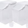 HANAMYA 15 Liter / 30 lbs Rice Storage Container with Measuring Cup, BPA free, For Rice | Grain | Pet Food | Flour, 2 counts, Clear