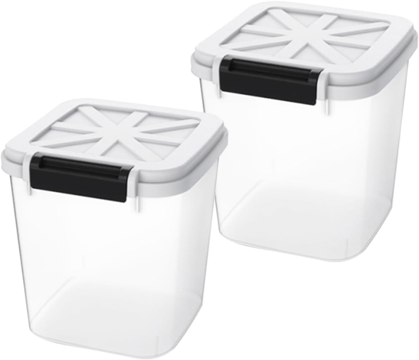 HANAMYA 20 LB Rice Storage Container with Measuring Cup, BPA free, For Rice Grain Pet Food Flour, 2 count, Clear & Black HANAMYA 20 LB Rice Storage Container with Measuring Cup, BPA free, For Rice | Grain | Pet Food | Flour, 2 count, Clear & Black