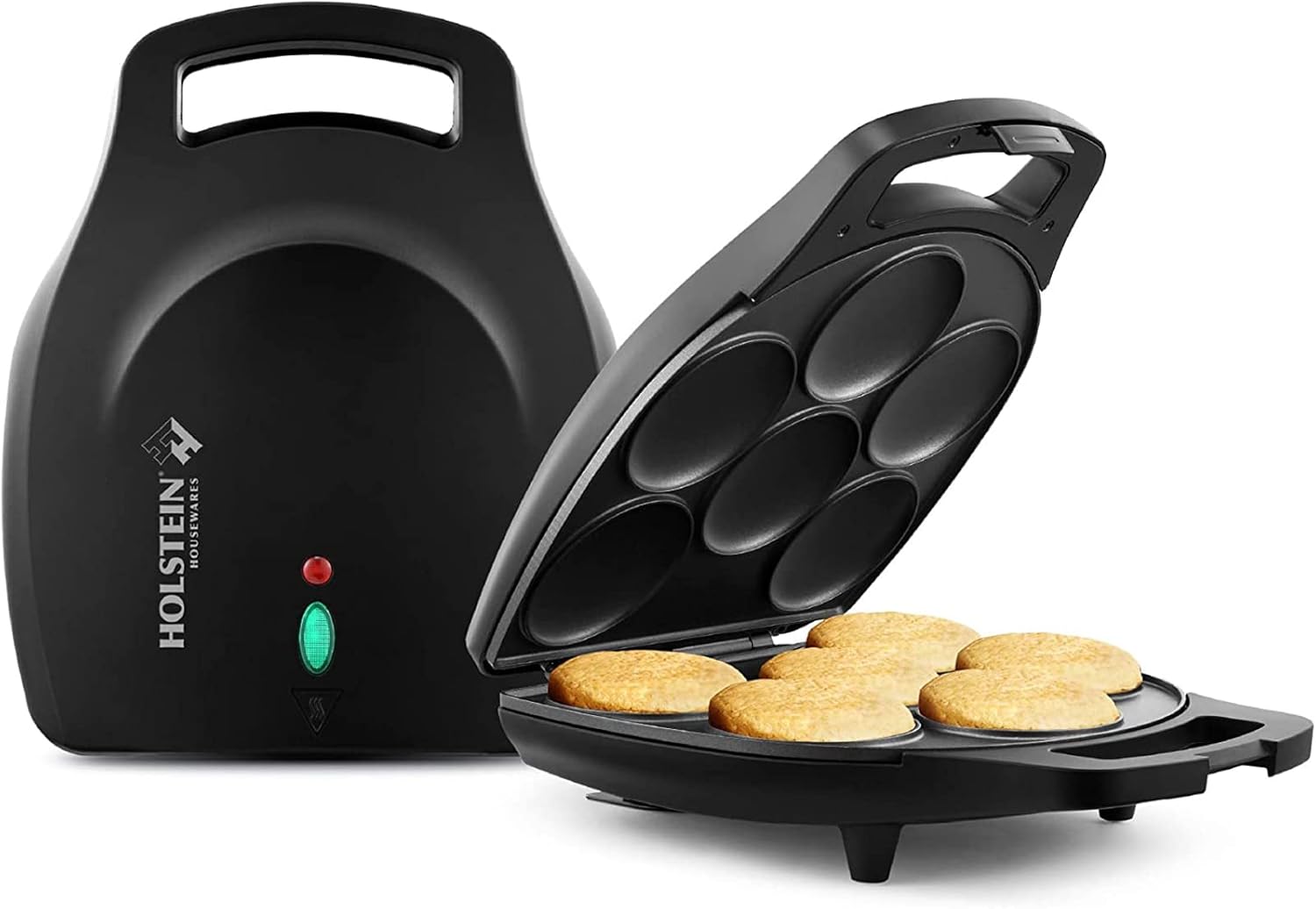 Holstein Housewares Non-Stick 6-Section Multi-Food Maker - Arepas, Mini Pancakes, Corncakes and More, 6-PC, Matte Black Holstein Housewares Non-Stick 6-Section Multi-Food Maker - Arepas, Mini Pancakes, Corncakes and More, 6-PC, Matte Black