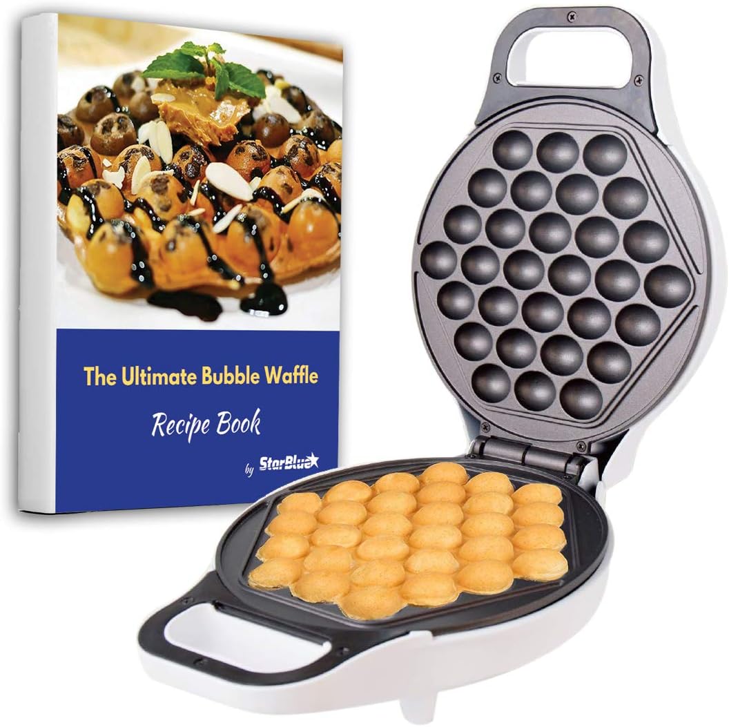 Hong Kong Egg Waffle Maker by StarBlue with BONUS recipe e-book - Make Hong Kong Style Bubble Egg Waffle in 5 minutes AC 120V, 60Hz 760W Hong Kong Egg Waffle Maker by StarBlue with BONUS recipe e-book - Make Hong Kong Style Bubble Egg Waffle in 5 minutes AC 120V, 60Hz 760W