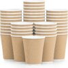 Hot Paper Cups 150 Pack Coffee Cups, Paper Coffee Cup 12 oz Disposable Insulated Corrugated Sleeve Ripple Wall Hot Beverage Cups Suitable for Drink, Party and Any Occasions （Kraft）
