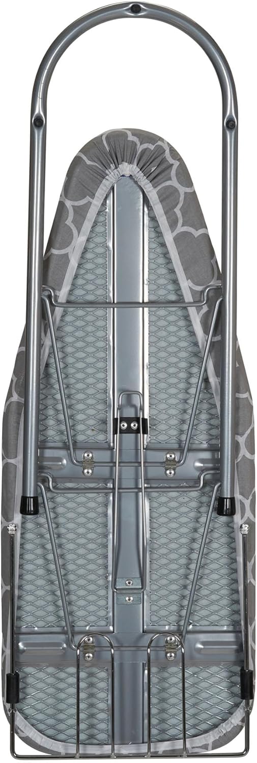 Household Essentials Steel Top Table Top Ironing Board with Iron Rest, Steel Mesh with Cotton Cover, Gray and White0