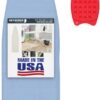 Ironing Board Full Size; Made in USA by Seymour Home Products (Light Blue) Bundle Includes Cover, Pad, and Silicone Iron Rest | Iron Board w/Steel T-Legs Adjustable from Tabletop up to 35" High