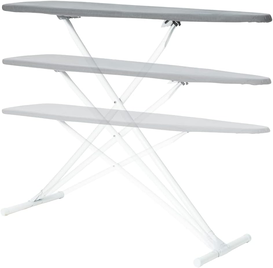 Ironing Board Full Size; Made in USA by Seymour Home Products (Solid Grey) Bundle Includes Cover + Pad Iron Board w Steel T-Legs Adjustable Tabletop up to 35 High; Perforated Top for Steam Flow5