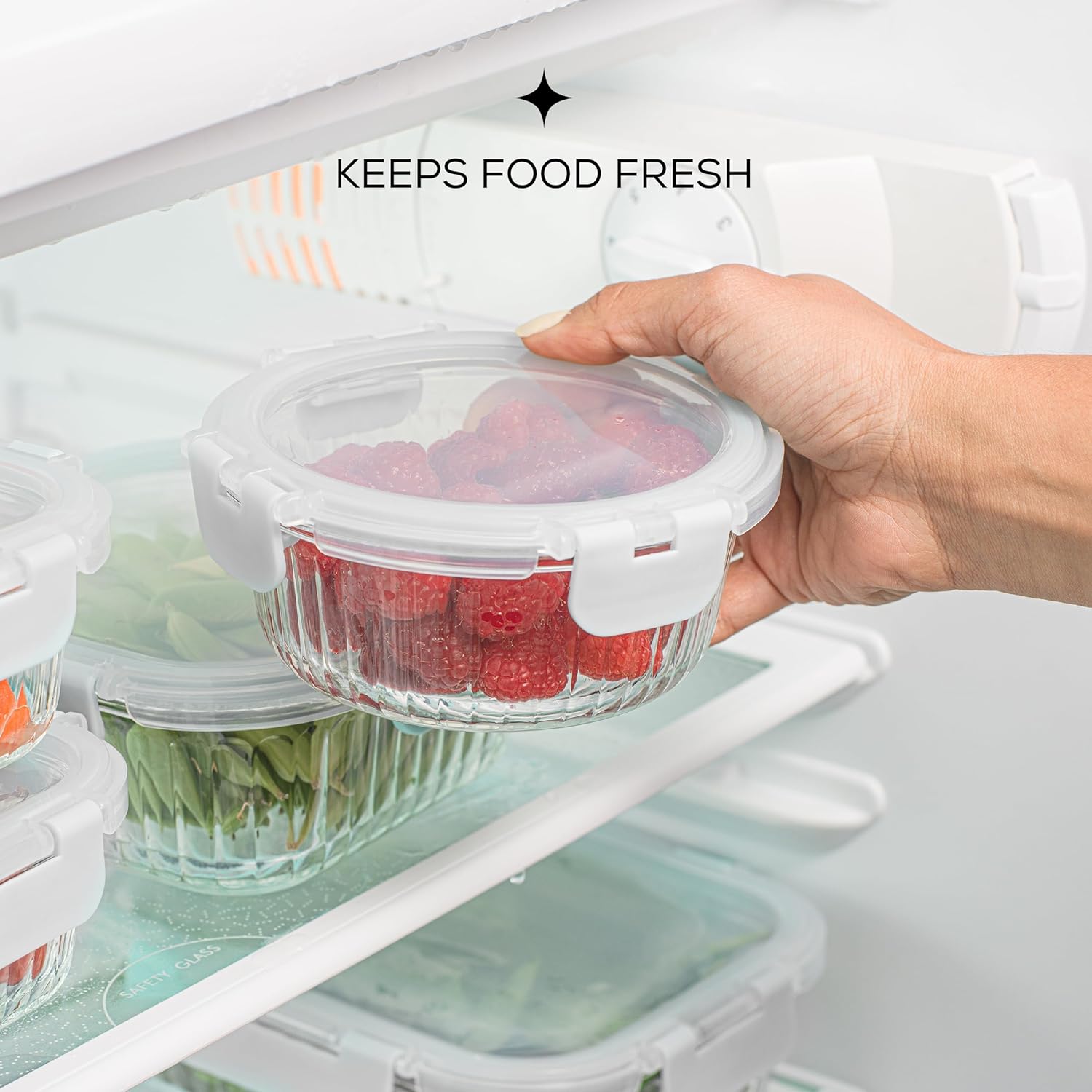 JoyJolt 24pc Fluted Glass Storage Containers with Lids. 12 Airtight, Freezer Safe Food Storage Containers, Pantry Kitchen Storage Containers, Glass Meal Prep Containers for Lunch, Gray7