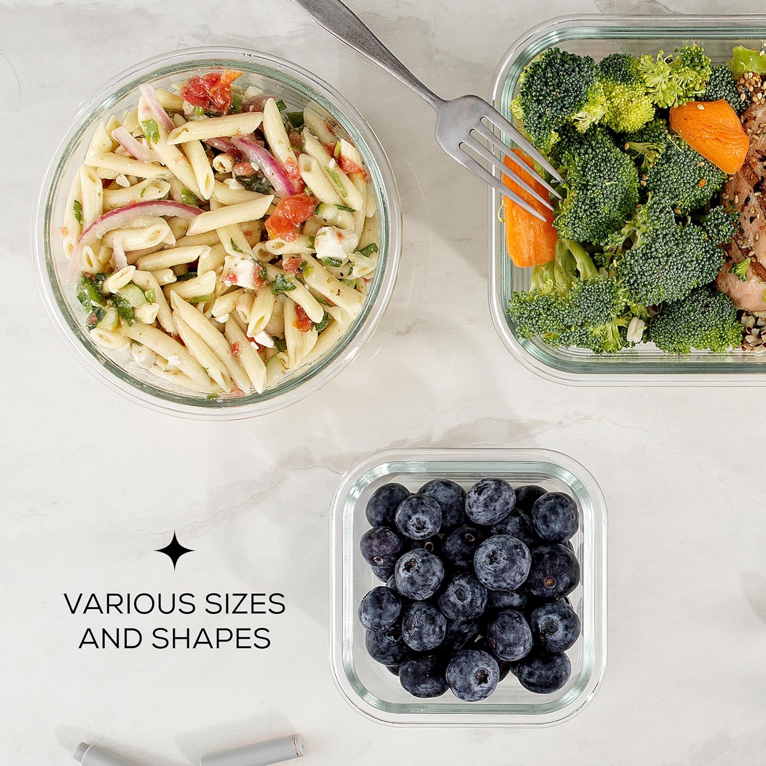 JoyJolt 24pc Fluted Glass Storage Containers with Lids. 12 Airtight, Freezer Safe Food Storage Containers, Pantry Kitchen Storage Containers, Glass Meal Prep Containers for Lunch, Gray8