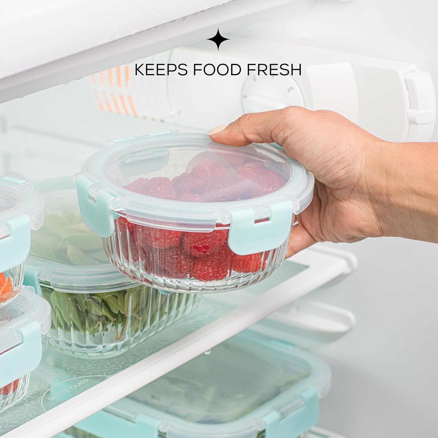 JoyJolt 24pc Fluted Glass Storage Containers with Lids. 12 Airtight, Freezer Safe Food Storage Containers, Pantry Kitchen Storage Containers, Glass Meal Prep Containers for Lunch3