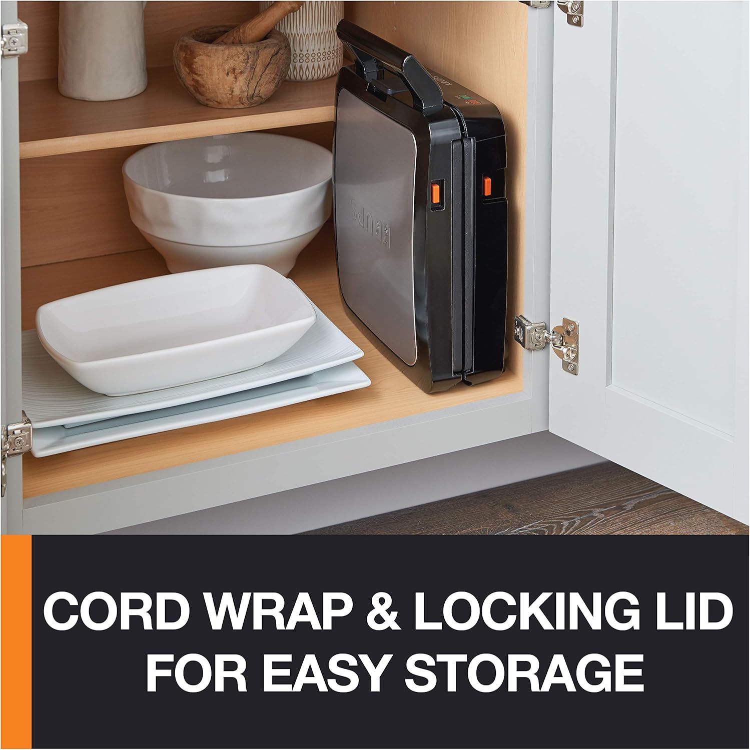 KRUPS Waffle Maker, Stainless Steel, 4 Slices, 1200 Watts Square, 5 Browning Levels, Removable Plates, Dishwasher Safe, Belgian Waffle Silver and Black6