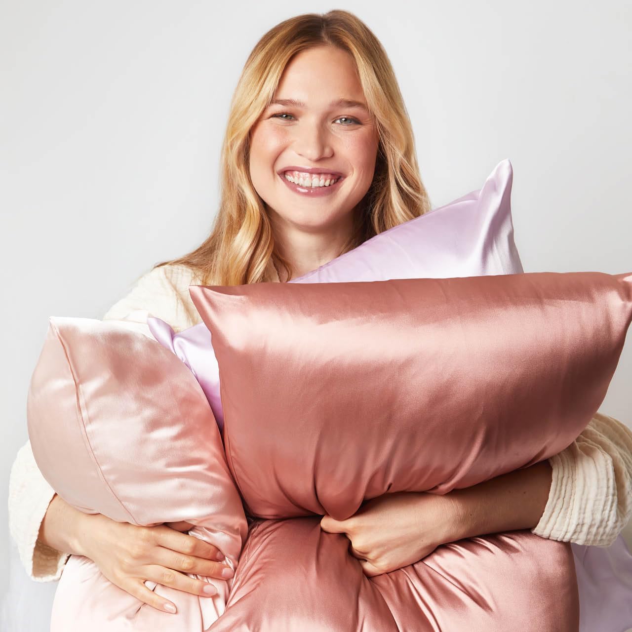 Kitsch Satin Pillowcase with Zipper for Hair and Skin Queen Size, Softer Than Silk Pillow Cases, 2 Pack Cooling Pillow Covers, Machine Washable, Satin Pillow Cases Standard Size Set of 2 19 x26 Blush11