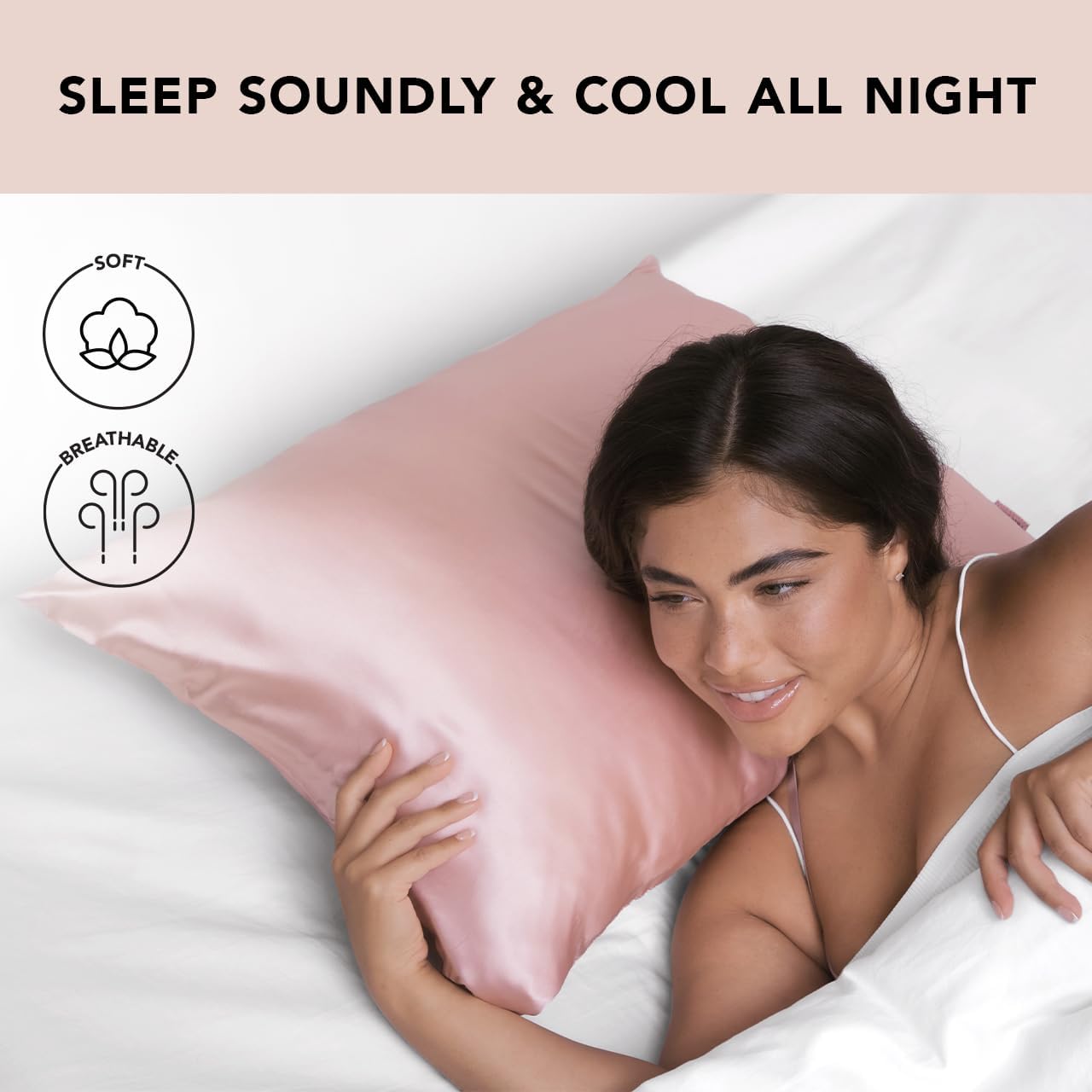 Kitsch Satin Pillowcase with Zipper for Hair and Skin Queen Size, Softer Than Silk Pillow Cases, 2 Pack Cooling Pillow Covers, Machine Washable, Satin Pillow Cases Standard Size Set of 2 19 x26 Blush4