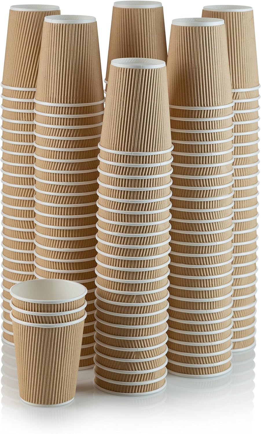 NYHI Set of 150 Ripple Insulated Kraft 12 oz Paper Cups Coffee Tea Hot Cups Recyclable 3 Layer Rippled Wall For Better Insulation Perfect for Cappuccino Hot Coco or Iced Drinks NYHI Set of 150 Ripple Insulated Kraft 12 oz Paper Cups Coffee Tea Hot Cups Recyclable 3 Layer Rippled Wall For Better Insulation Perfect for Cappuccino Hot Coco or Iced Drinks