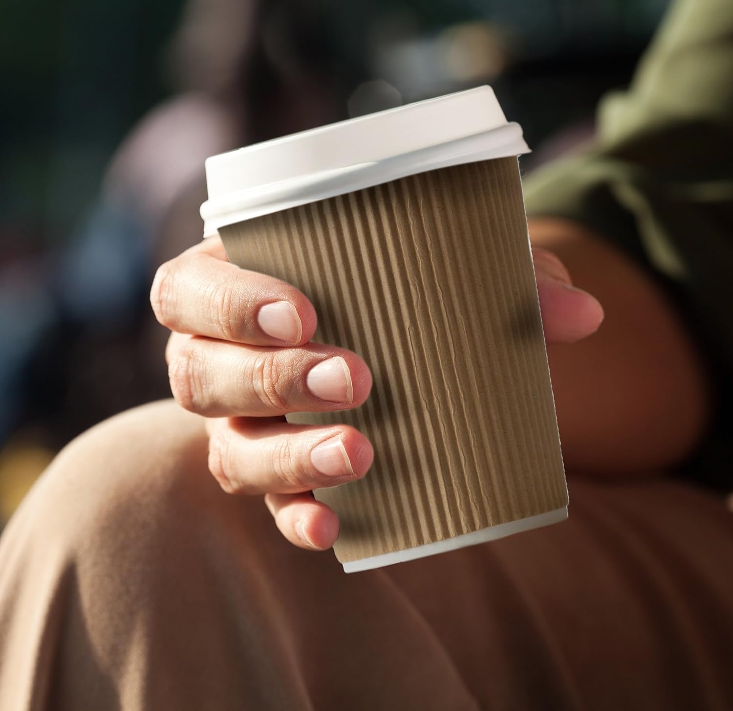 NYHI Set of 150 Ripple Insulated Kraft 12 oz Paper Cups Coffee Tea Hot Cups Recyclable 3 Layer Rippled Wall For Better Insulation Perfect for Cappuccino Hot Coco or Iced Drinks3