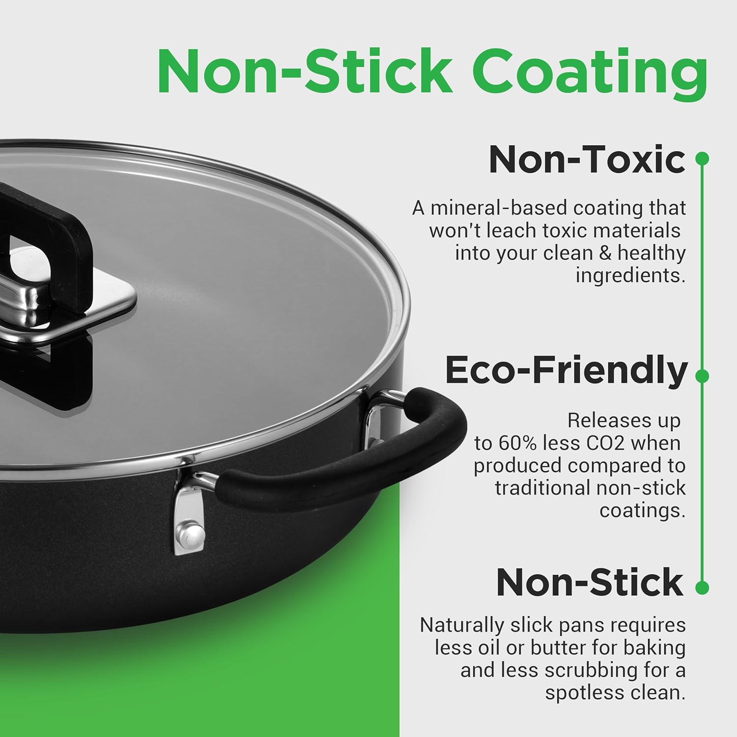 NutriChef 17pcs Stackable Pots and Pan, Stainless Steel Set Nonstick, Induction Cookware with Foldable Knob, Space Saving, Nylon Tools, Black, One Size9