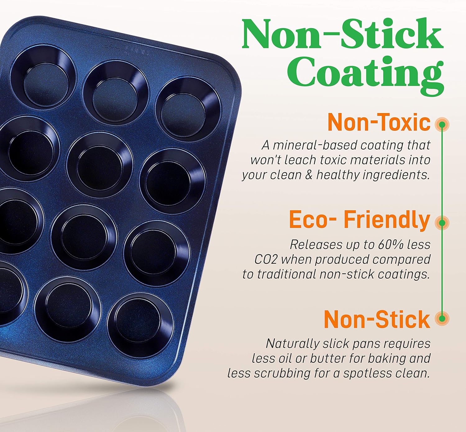 NutriChef 6-Piece Non-Stick Baking Pans - Carbon Steel Baking Trays with Nonstick Coating - Includes Muffin Pan, Loaf Pan, Cookie Sheets, & Round Pan - Restaurant Quality Baking Set, Dishwasher Safe4