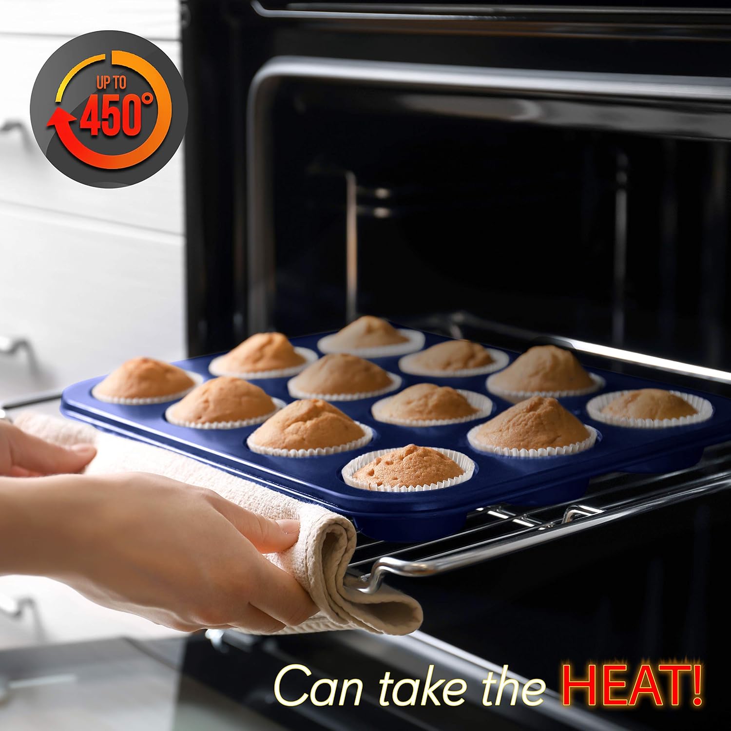 NutriChef 6-Piece Non-Stick Baking Pans - Carbon Steel Baking Trays with Nonstick Coating - Includes Muffin Pan, Loaf Pan, Cookie Sheets, & Round Pan - Restaurant Quality Baking Set, Dishwasher Safe6