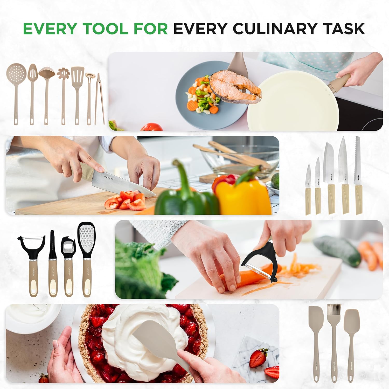 Nutrichef 54-Piece Marble Non-Stick Cookware and Bakeware Set, Professional Home Kitchen Collection with Multi-Sized Pots, Pans, and Heat-Resistant Tools5