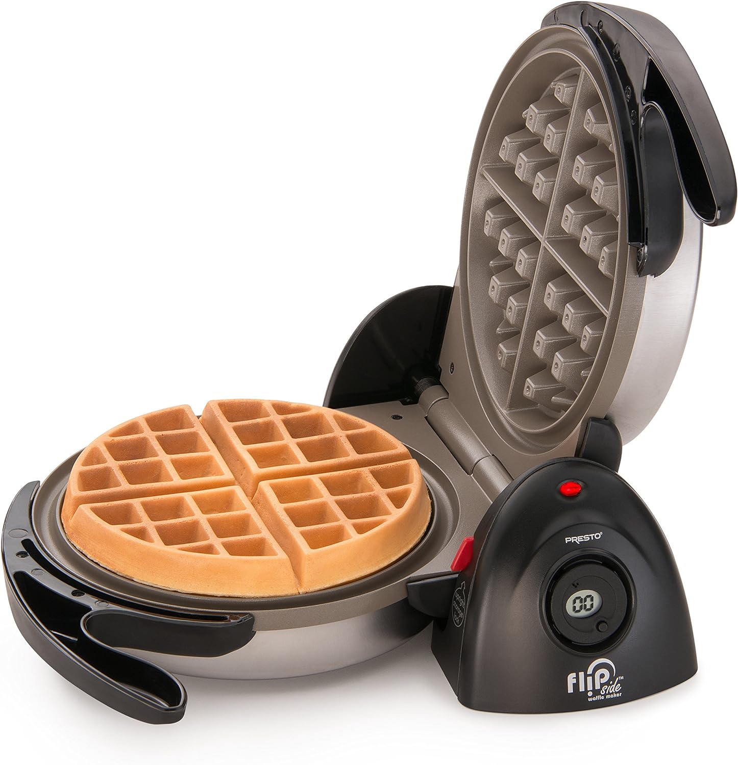 Presto 03510 Ceramic FlipSide Belgian Waffle Maker,BlackGray (Pack of 2)1