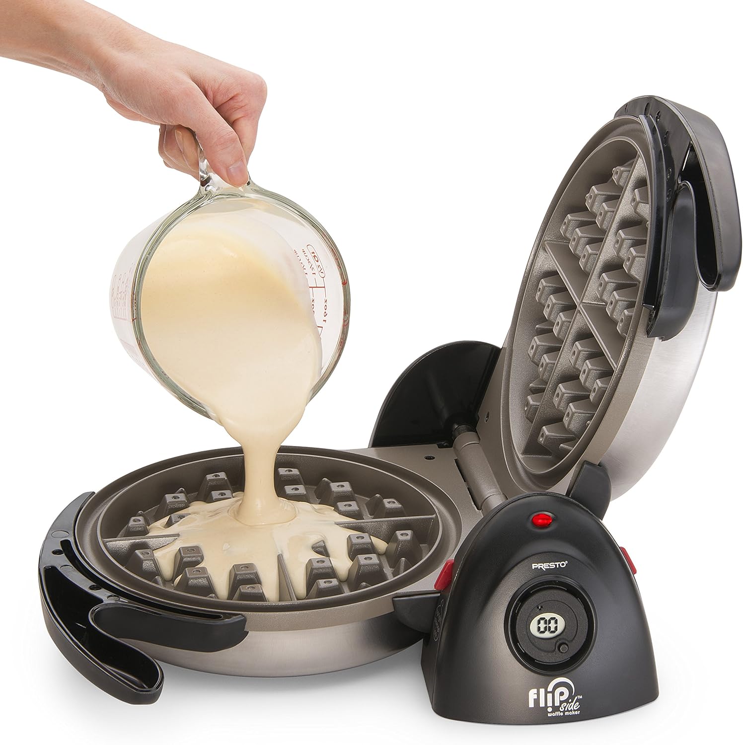 Presto 03510 Ceramic FlipSide Belgian Waffle Maker,BlackGray (Pack of 2)2