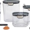 Progressive International ProKeeper+ Piece Clear Plastic Airtight Food Flour and Sugar Baker's Kitchen Storage Organization Container Canister Set with Magnetic Accessories (13-Piece)