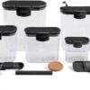Progressive ProKeeper Baker's Airtight Kitchen Storage Canister Container Set for Flour, Sugar & More, Keeps Ingredients Fresh, with Accessories (Black, 6- Piece)
