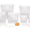 Progressive ProKeeper Baker's Airtight Kitchen Storage Canister Container Set for Flour, Sugar & More, Keeps Ingredients Fresh, with Accessories (White, 6- Piece)