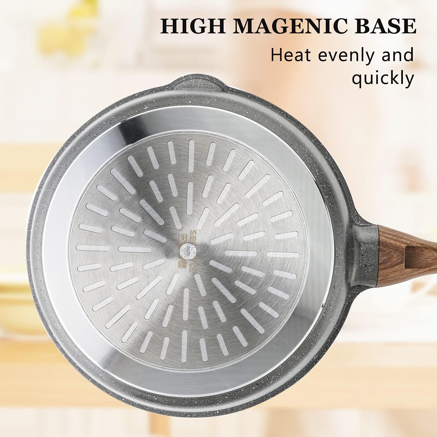 SENSARTE Nonstick Deep Frying Pan Skillet, 11-inch Saute Pan with Lid, Stay-cool Handle, Chef Pan Healthy Stone Cookware Cooking Pan, Induction Compatible, PFOA Free2