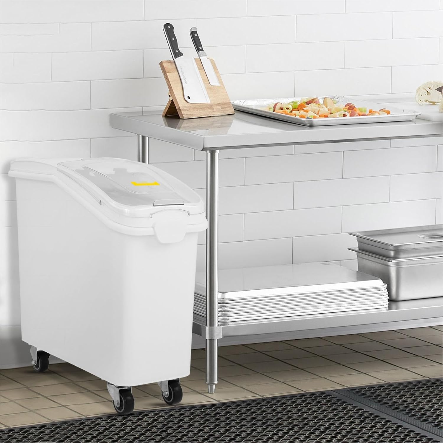 VEVOR 21 Gallon Ingredient Bin with Scoop 400 Cup Ingredient Bin with Sliding Lid Commercial Food Storage for Kitchen0