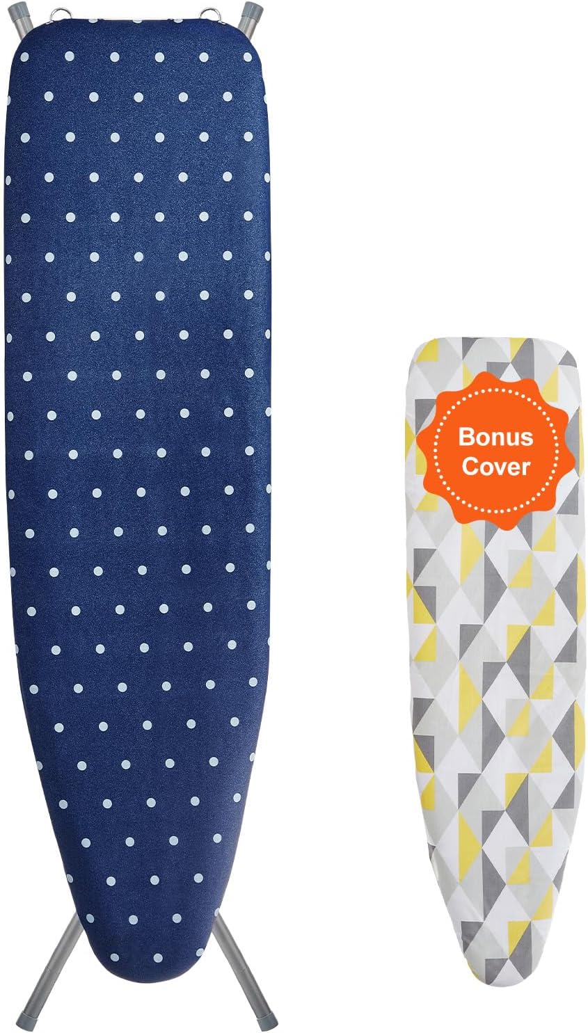 VEVOR Ironing Board with Bottom Storage Tray, Thickened 4 Layers Iron Board with Heat Resistant Cover and 100% Cotton Cover, 10 Adjustable Heights Ironing Board for Home Laundry Room Use (Size 55x15) VEVOR Ironing Board with Bottom Storage Tray, Thickened 4 Layers Iron Board with Heat Resistant Cover and 100% Cotton Cover, 10 Adjustable Heights Ironing Board for Home Laundry Room Use (Size 55x15)