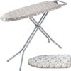 VEVOR Ironing Board with Large 51 x 13 Ironing Surface, Thickened 4 Layers Iron Board with Heat Resistant Cover and 100% Cotton Cover, 7 Adjustable Heights Ironing Board for Home Laundry Room Use