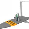 Xabitat Wall Mounted Ironing Board | 36.2" X 12.2" Compact Mount Fold Down Iron Board for Small Spaces | Space Saving with Cotton Fabric Cover | White and Grey