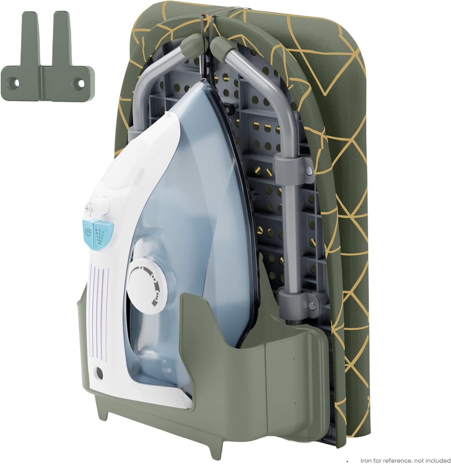 XABITAT Table Top Ironing Board W Wall Mount D-Crease Portable Space Saving Mini Laundry Room Iron Board Foldable Small Ironing Board with Iron Holder Green XABITAT Table Top Ironing Board W/Wall Mount | D-Crease | Portable Space Saving Mini Laundry Room Iron Board | Foldable Small Ironing Board with Iron Holder | Green