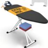 Xabitat Full Size Ironing Board 57" X 18" W/Wall Mount Hanger | Full Metal Construction Iron Board | Built in Iron Caddy | Heat & Scorch Resistant Fabric | Cord Holder | Anti-Skid Feet | Heavy Duty