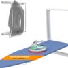 Xabitat Wall Mounted Ironing Board with Iron Holder | 36.2" X 12.2" Compact Mount Fold Down Iron Board for Small Spaces | Space Saving with Cotton Fabric Cover | White and Blue