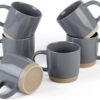 famiware Coffee Mugs for 6, 12 oz Mug Set, Dringking Cup with Handle for Coffee, Tea, Cocoa, Milk, Milkyway serise, Dark Gray