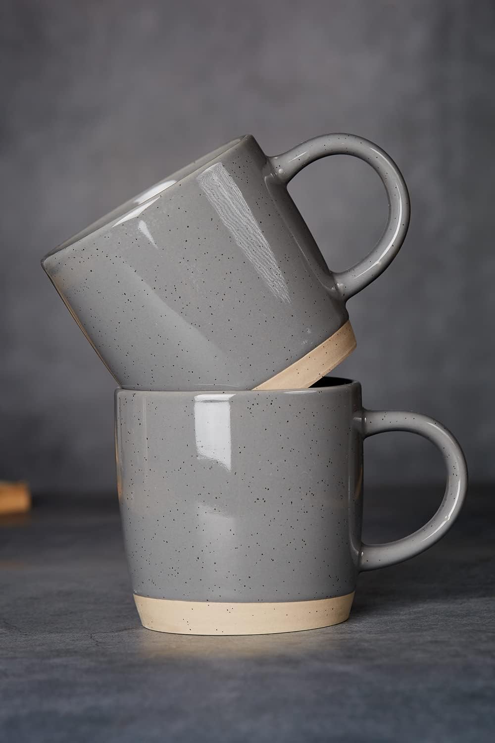 famiware Coffee Mugs for 6, 12 oz Mug Set, Dringking Cup with Handle for Coffee, Tea, Cocoa, Milk, Milkyway serise, Dark Gray`1