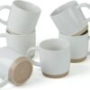 famiware Coffee Mugs for 6, 12 oz Mug Set, Dringking Cup with Handle for Coffee, Tea, Cocoa, Milk, Milkyway serise, White