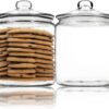 1 Gallon Glass Cookie Jar - Large Food Storage Container with Airtight Lid - Keep Fresh Flour, Chewy Pet Treats, Candy, Dried Foods, Detergent Pods for Your Kitchen or Laundry Room- Pack of 2