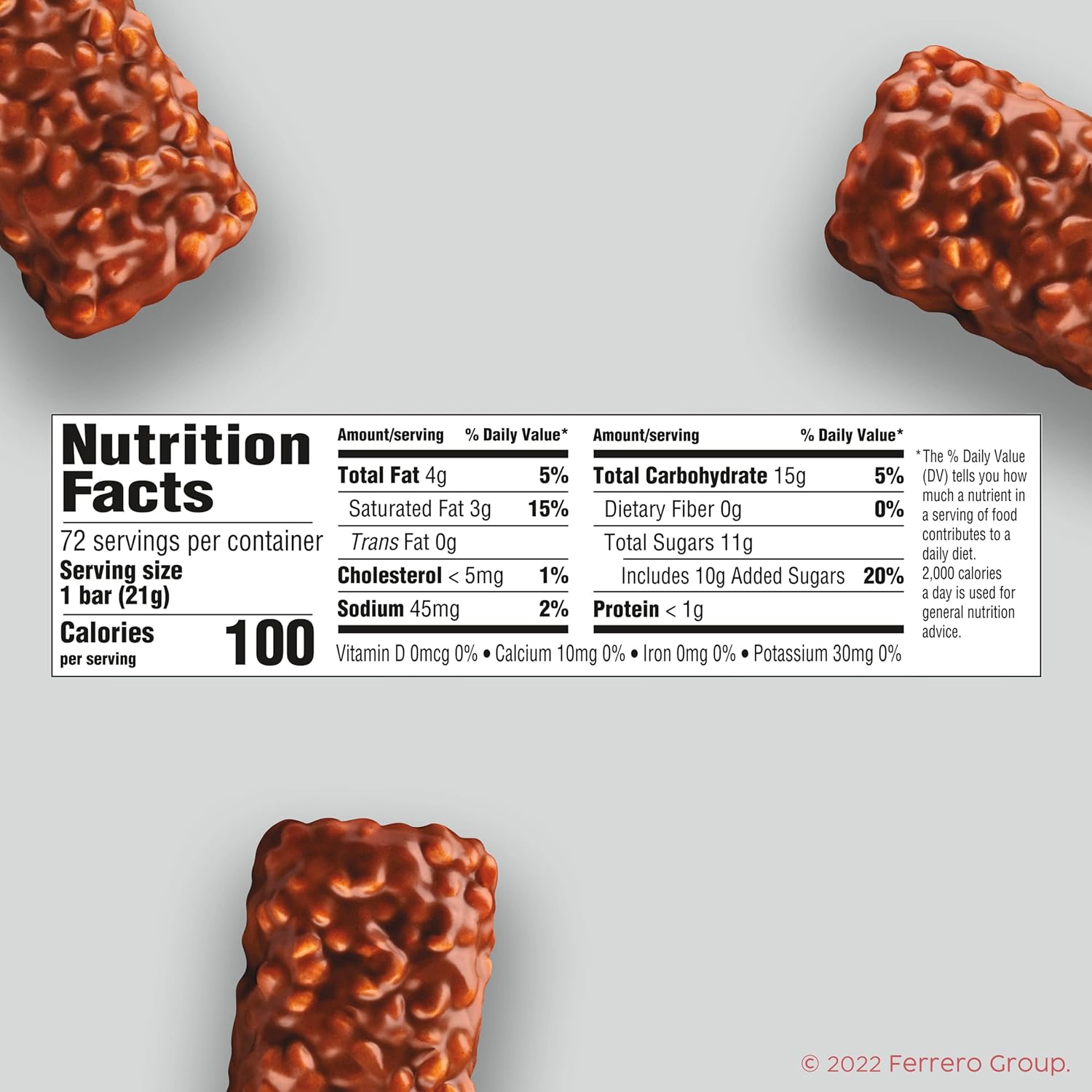 100 Grand Crispy Milk Chocolate with Caramel, Share Size Individually Wrapped Candy Bars, 2.2 oz each, Bulk 24 Count Box-