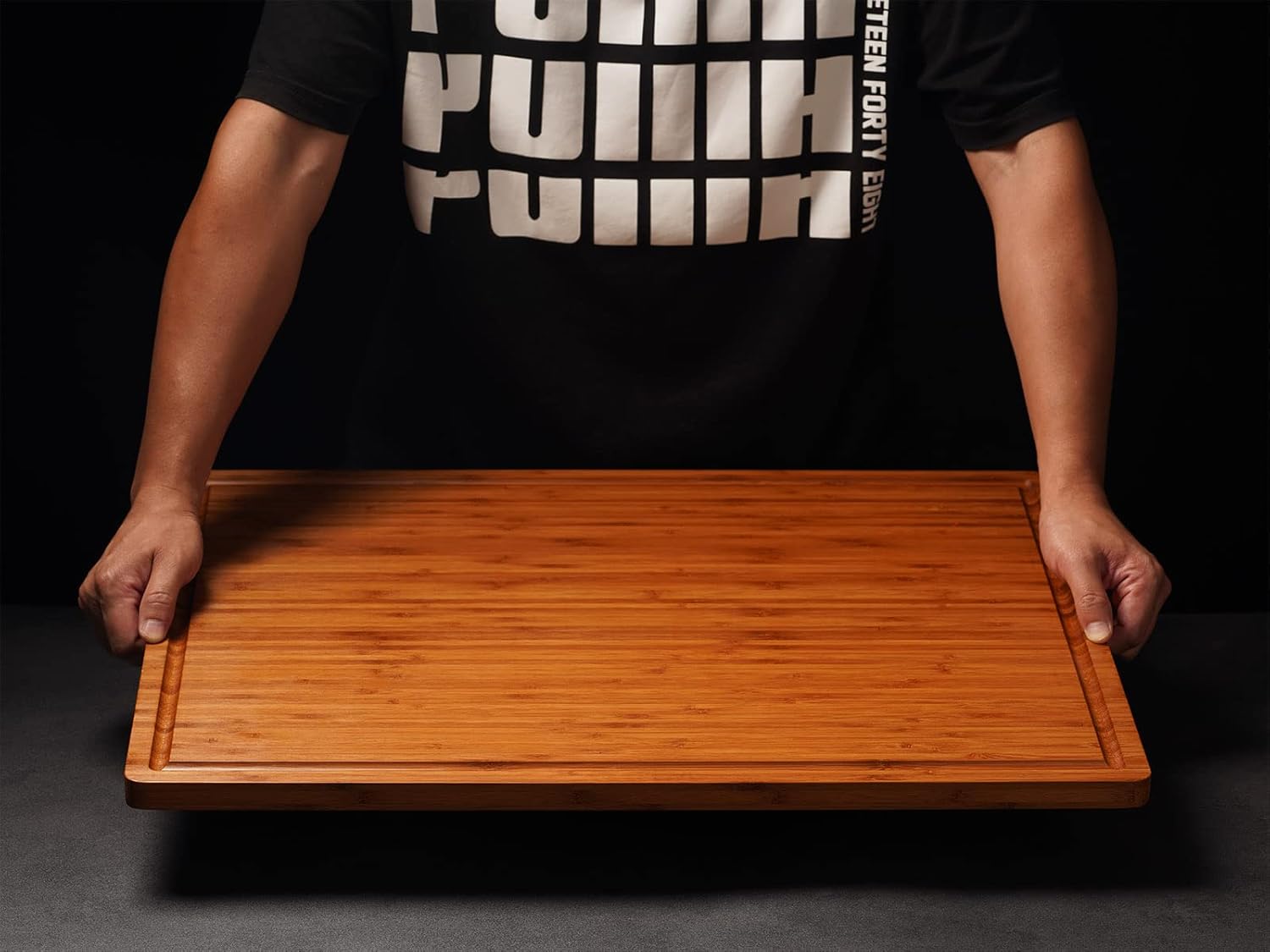 24x18 Bamboo Cutting Boards, XXL Charcuterie Cheese Platter Serving Tray with Handles and Juice Grooves, Solid Structure, Slim, Durable, Reversible1