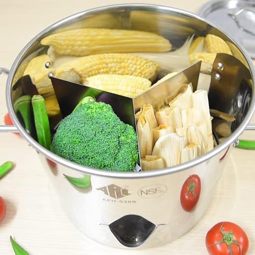 ARC 20QT Stainless Steel Tamale Steamer Pot w Easy-fill Water Spout, Seafood Crab Steamer with Divider and Steamer Rack, 5 Gallon11